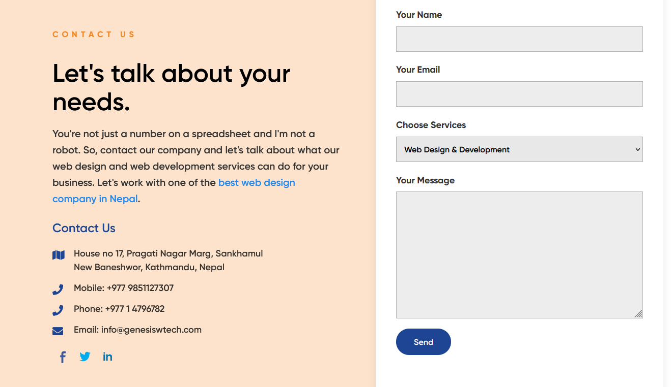 contact form